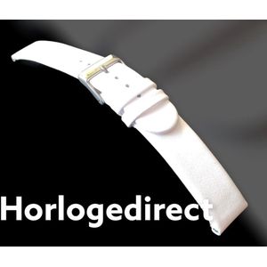 Horlogeband-horlogebandje-22mm-echt leer-wit-recht-zacht-plat-leer-22 mm