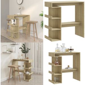vidaXL Bartafel met opbergrek 100x50x101,5 cm hout sonoma eiken - Bartafel - Bartafels - Pubtafel - Kroegtafel
