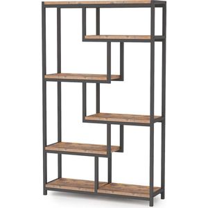 Roggi® Boekenrek – Boekenplank – Vrijstaand - Boekenkast Industrieel– Opbergrek – 6 Planken – 100 x 30 x 165 cm