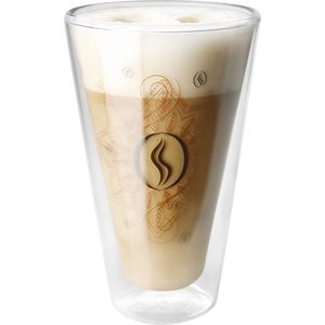 Design latte macchiato glazen 250 ml, koffieglas voor cappuccino, espresso, koffiemandala, dubbelwandig borosilicaatglas, thermisch glas, koffieglazen (1)