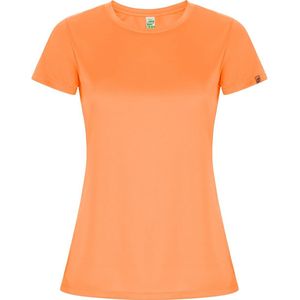 Fluorescent Oranje dames ECO sportshirt korte mouwen 'Imola' merk Roly maat M