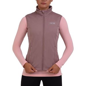 TCA Dames Flyweight Winddicht Hardloop Fiets Gilet met Ritszakken - Bruin, XL