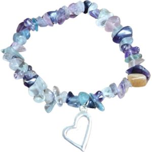 Fluoriet Regenboog Hart Splitarmband