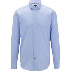 BOSS Joe regular fit overhemd - structuur - blauw gestreept - Strijkvriendelijk - Boordmaat: 41