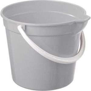 Sunware Basic Emmer - met deksel & kunststof handgreep - 15L - zilvergrijs