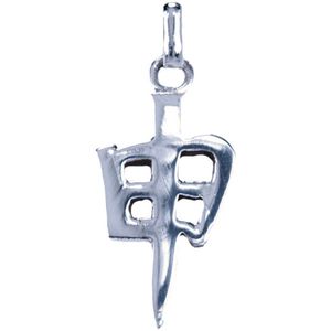 Zilveren Chinese horoscoop Aap - Nieuwsgierig ketting hanger