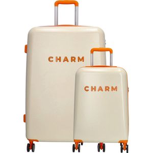 Charm London Capetown Kofferset 2 delig - TSA slot - Beige Multi