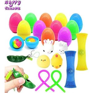 Happy Trendz® - Eieren gevuld met sleutelhangers en moochies squishy squishies - 8 Stuks eieren - bekend - keychains - Mystery eggs easter eggs - paaseieren gevuld prefilled