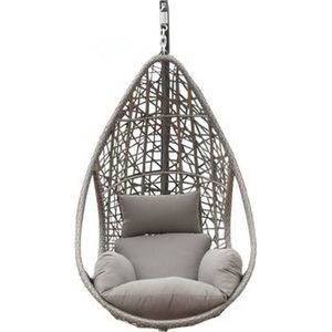 Hangstoel Mona relax Sand met Grijs Kussen zonder standaard