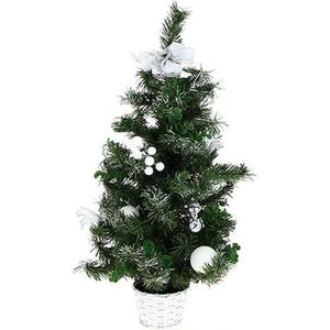 60 cm tafelboom met kerstbloem - zilver - Plastic - Zilver - Argent - SILUMEN