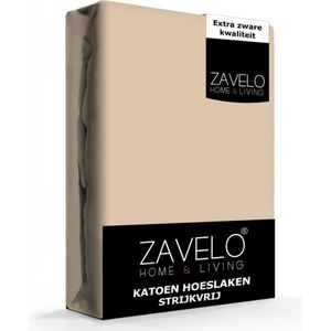 Zavelo Hoeslaken Katoen Strijkvrij Taupe-Twijfelaar (120x200 cm) - Hoogwaardige Kwaliteit - Rondom Elastisch - Perfecte Pasvorm