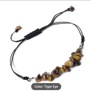 Tijgeroog armbandje (met mini edelsteentjes verstelbaar)