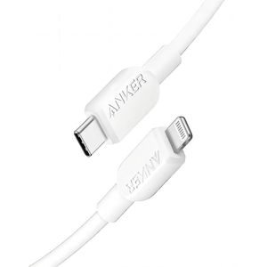 Anker USB-C naar Lightning-kabel snellaadkabel - MFi-gecertificeerde oplaadkabel voor iPhone, iPod, iPad, AirPods Pro - 0,9 m - Wit