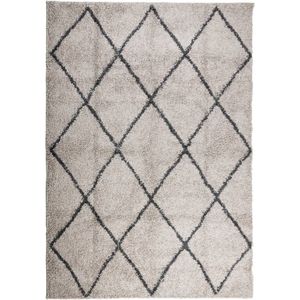 vidaXL-Vloerkleed-shaggy-hoogpolig-modern-160x230cm-beige-en-antraciet