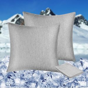 S&Dshopline® Verkoelende kussensloopset van 2 - 80x80 koelmat voor mensen, verkoelende kussens, nachtelijk zweten, superzachte kussensloop voor zijslapers, verkoelende vezel dubbelzijdig, verkoelende zomer, grijs