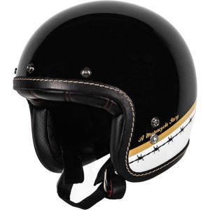 Helstons Evasion Helmet Carbon Fiber Black White Gold S - Maat S - Helm