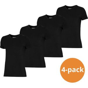 Apollo Bamboo T-shirts heren Basic Zwart - 4 zwarte Bamboe t-shirts met V-neck - Maat M