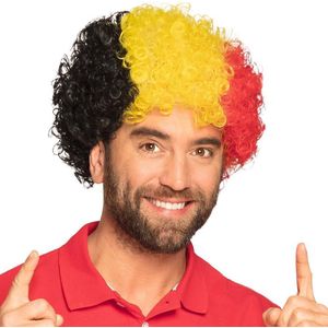 Rode Duivels Pruik - Belgische feest artikelen - EK voetbal 2020 - Belgie - One size