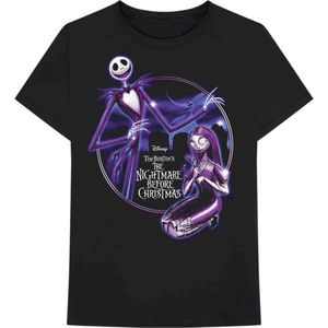 Disney The Nightmare Before Christmas - Purple Graveyard Heren T-shirt - XL - Zwart