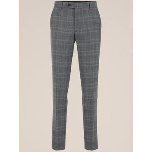 WE Fashion Heren slim fit geruite flanel pantalon