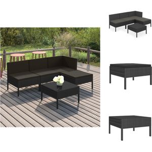 vidaXL Loungeset Modular - Tuinmeubelen - Zwart - 60x60x35cm - PE-rattan - Tuinset