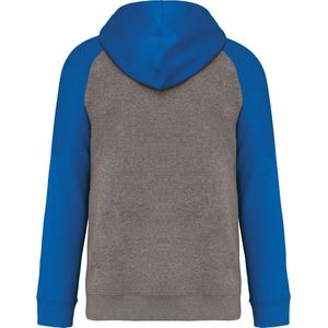 Tweekleurige hoodie met capuchon 'Proact' Grey Heather/Royal Blue - M