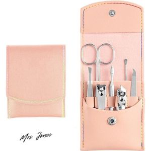Mrs. Jones Professionele nagelknipper set van 7 artikelen voor dames heren voeten vingernagels nagelverzorgingsset leren etui manicure pedicureset mannen vrouwen .