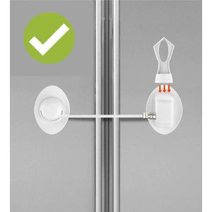 V&P Koelkast slot met Magneetsleutel - lade slot - kindvriendelijke sloten - kinderslot - deur en lade slot - baby veiligheid slot - wit
