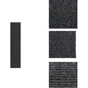vidaXL Tapijtloper - Antraciet - 100 x 450 cm - Geluiddempend en Onderhoudsvriendelijk - 70% PP en 30% PES - Vloerkleed