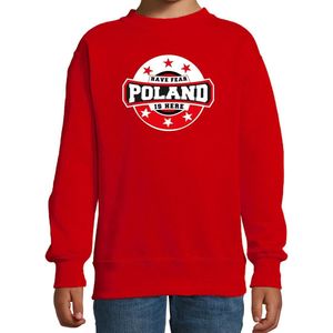 Have fear Poland is here sweater met sterren embleem in de kleuren van de Poolse vlag - rood - kids - Polen supporter / Pools elftal fan trui / EK / WK / kleding 110/116