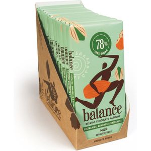 Balance | Melkchocolade | Pistache Amandelen Hazelnoten | 12 Stuks | 12 x 100 gram