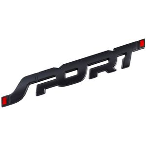 Auto Embleem Sport - Zwart - Zelfklevende Badge - Sport Logo - universeel/alle automerken - voor Achterklep - Auto Accessoires