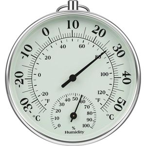 Hygrometer en Thermometer 10 cm voor Binnen en Buiten - Luchtvochtigheidsmeter voor Klimaatmonitoring