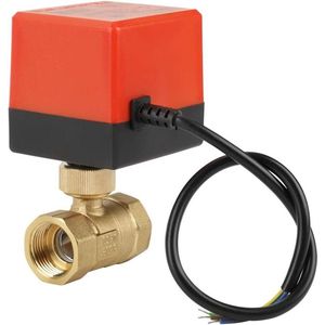 Gemotoriseerde kogelkraan DN20 AC 12V messing G3/4 draad 2-weg elektrische klep - Waterstroomregelklep