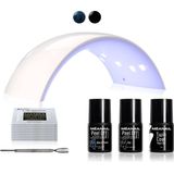 Starterspakket Gellak - Méanail Kit Peel Off - LED lamp - Zwart/ Black Pearl - Gel Nagellak