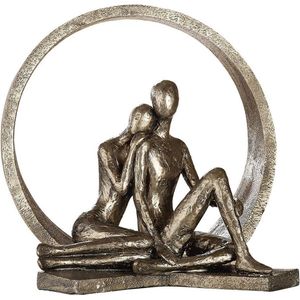 Sculptuur  liefde een strik om de relatie brons goud kleur