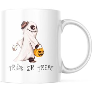 Halloween Mok: Trick or Treat - Ghost | Halloween Decoratie | Grappige Cadeaus | Koffiemok | Koffiebeker | Theemok | Theebeker