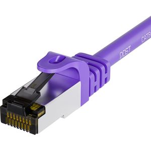 Qost - CAT8.1 internetkabel - SFTP / PiMF LZSH - 40 Gbps / 2000 MHz - RJ45 Connectoren - Patchkabel / Netwerkkabel - 7,5 meter - Paars