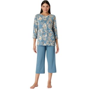 Schiesser Pyjama 3/4 broek - 913 Blue - maat 46 (46) - Dames Volwassenen - Katoen/Modal- 181236-913-46