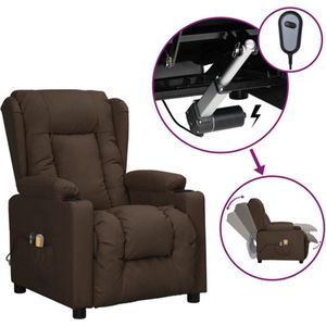 vidaXL-Massagestoel-elektrisch-kunstleer-bruin