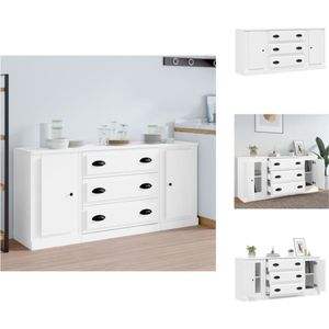 vidaXL Dressoirs - Klassieke - Wit - 140 x 35.5 x 67.5 cm - Duurzaam hout - Keukenkast