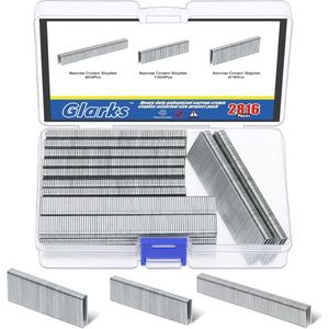 Glarks 2816 Gegalvaniseerde Smalle Kroon Nietjes Set - 1/2"" 3/4"" 1