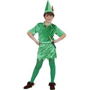 Widmann - Peter Pan Kostuum - Peter Pan - Jongen - Groen - Maat 128 - Carnavalskleding - Verkleedkleding