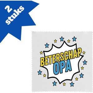 Akyol - beterschap opa brillendoekjes - Beterschap - een opa die ziek is of iets gebroken heeft - cadeau voor zieke opa - ziek - koorts - snel beter worden - cadeau - beterschap cadeau - kado - gift - geschenk - 17,8 bij 17,8 cm - 2 stuks