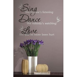 RoomMates Muurtekst Sing Dance Love - Multi