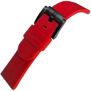 Marc Coblen / TW Steel Horlogeband Rood Silicone Rubber Zwarte Gesp - 22mm