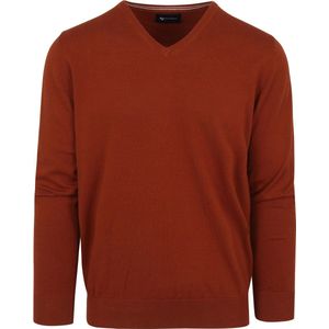 Suitable Pullover Vini V-Hals Oranje - Maat M - Heren