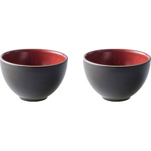 Palmer Schaal Lava 10 cm 30 cl Bruin Rood Stoneware 2 stuks