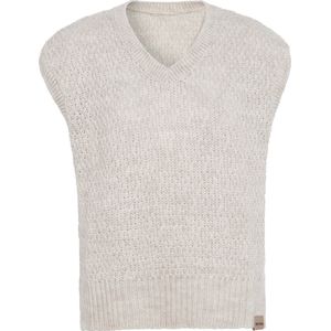 Knit Factory Luna Spencer Dames - Debardeur voor dames - Mouwloze trui - Dames Trui - Trui zonder mouwen - Beige - 36/38