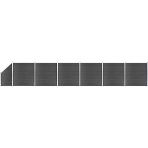 vidaXL - Schuttingpanelenset - 1138x(105-186) - cm - HKC - zwart